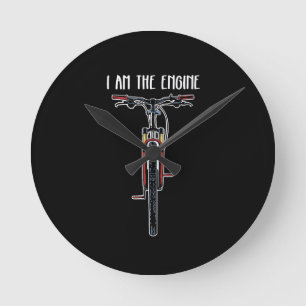 Lustiges Fahrrad ich bin der Motor Runde Wanduhr