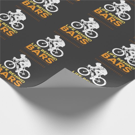 Lustiges Fahrrad-"Leben hinter Gittern-" Geschenkpapier (Ecke)
