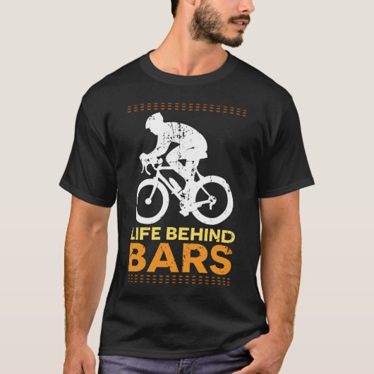 Lustiges Fahrrad-"Leben hinter Gittern-" T-Shirt (Vorderseite)