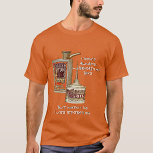 Lustiges Fahrrad Vintage-Spermazöl-Dosen Radfahren T-Shirt