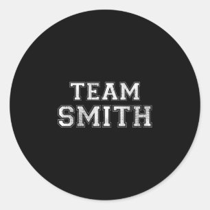 Lustiges Familiensportteam Smith Nachname Smith Runder Aufkleber