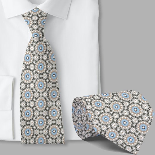 Lustiges farbenfrohes blaues Elfenbeinmuster Krawatte