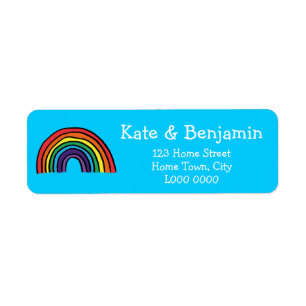 Lustiges farbenfrohes Regenbogen-Adressetikett