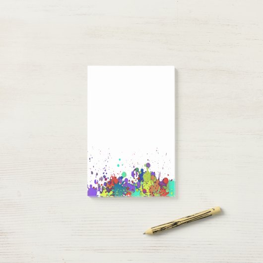 LUSTIGES FARBspritzen I + Ihr backgr. u. Ideen Post-it Klebezettel (Auf Schreibtisch)