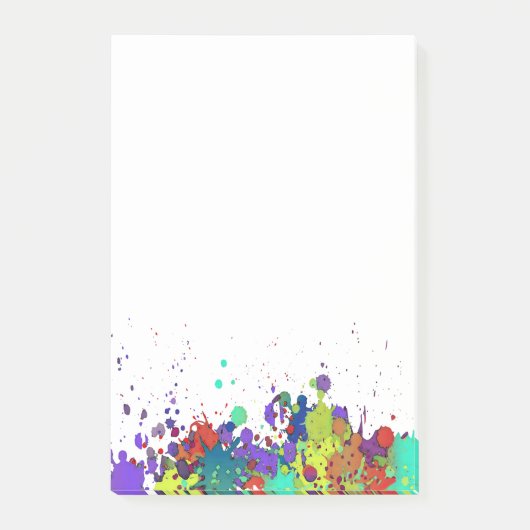 LUSTIGES FARBspritzen I + Ihr backgr. u. Ideen Post-it Klebezettel (Vorderseite)