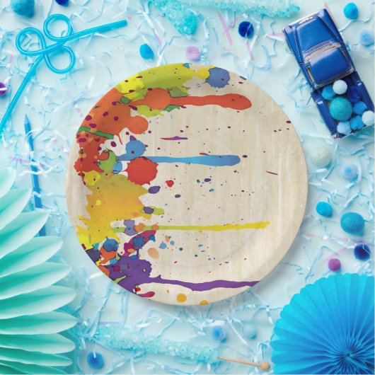 LUSTIGES FARBspritzen II + Ihr backgr. u. Ideen Pappteller (Party)