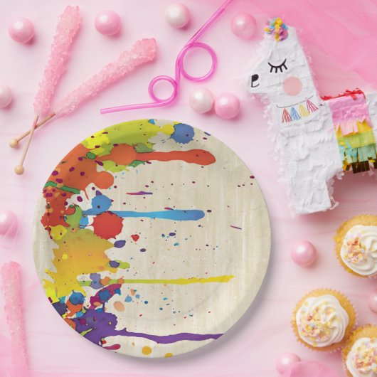 LUSTIGES FARBspritzen II + Ihr backgr. u. Ideen Pappteller (Party)