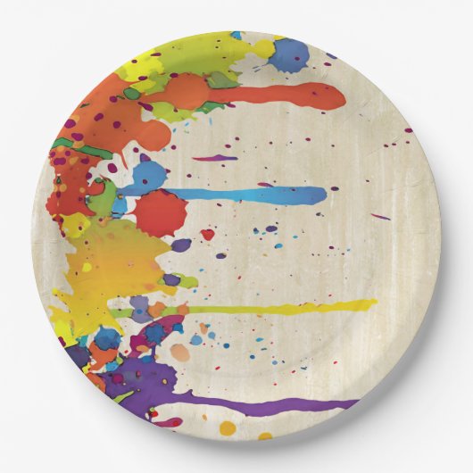 LUSTIGES FARBspritzen II + Ihr backgr. u. Ideen Pappteller (Vorderseite)