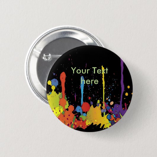 LUSTIGES FARBspritzen II + Ihr backgr. u. Text Button (Vorne & Hinten)