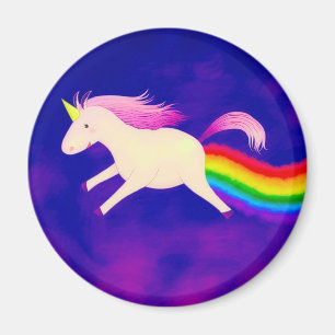 Lustiges Farting Fliegen-Einhorn ein Regenbogen Magnet