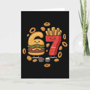 Lustiges Fast Food 67 Burger Pommes Chicken Nugget Karte