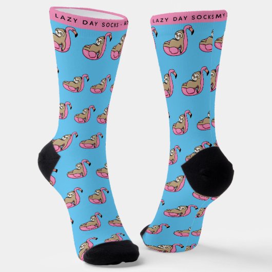 Lustiges Faules Faultier Muster Rosa & Blau Socken (Gewinkelt)
