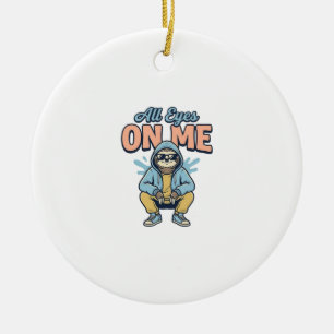 Lustiges Faultier - Alle Augen auf mich - Vintage- Keramik Ornament