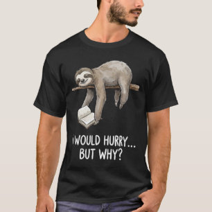 Lustiges Faultier beim Lesen - Buchliebhaber Tier T-Shirt