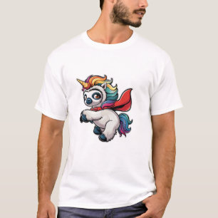 Lustiges Faultier-Einhorn als Held für ein Superhe T-Shirt
