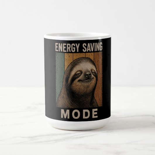 Lustiges Faultier Energie-Spar-Modus Retro-Design Kaffeetasse (Mittel)