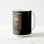 Lustiges Faultier Energie-Spar-Modus Retro-Design Kaffeetasse (VorderseiteRechts)