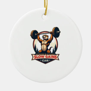 Lustiges Faultier Fitness-Shirt Vintage Stark und  Keramik Ornament