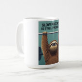Lustiges Faultier-Gym-Motivationsposter - Langsame Kaffeetasse (Vorderseite Links)