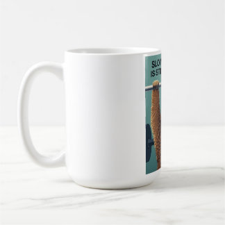 Lustiges Faultier-Gym-Motivationsposter - Langsame Kaffeetasse