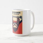 Lustiges Faultier-Gym-Motivationsposter - Langsame Kaffeetasse (VorderseiteRechts)