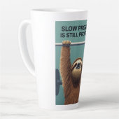 Lustiges Faultier-Gym-Motivationsposter - Langsame Milchtasse (Linke Ecke)