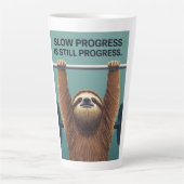 Lustiges Faultier-Gym-Motivationsposter - Langsame Milchtasse (Vorderseite)