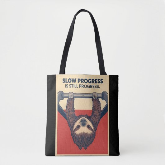 Lustiges Faultier-Gym-Motivationsposter - Langsame Tasche (Vorderseite)