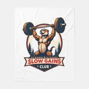 Lustiges Faultier-Gym-Shirt Vintage Stark und Lang Fleecedecke