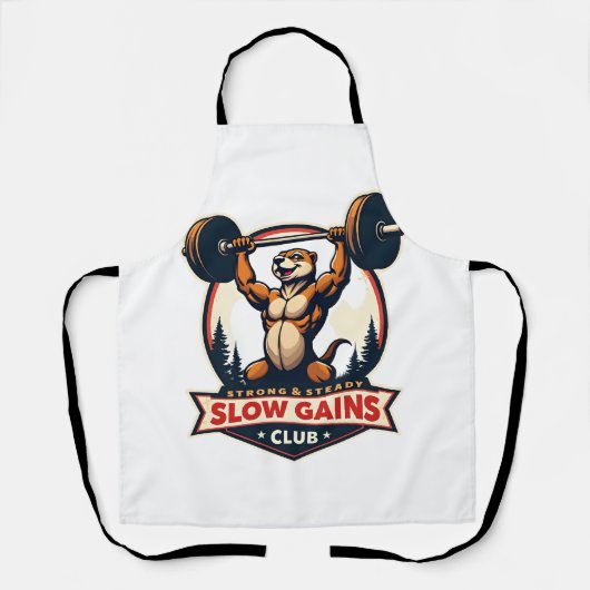 Lustiges Faultier-Gym-Shirt Vintage Stark und Lang Schürze (Vorderseite)