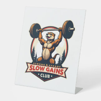 Lustiges Faultier-Gym-Shirt Vintage Stark und Lang Sockelschild