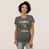 Lustiges Faultier-Kaffee-Trinker T-Shirt (Vorne ganz)