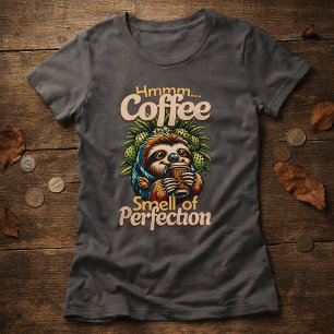 Lustiges Faultier-Kaffee-Trinker T-Shirt