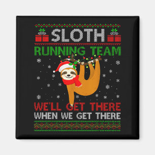 Lustiges Faultier Laufteam Weihnachtsbeleuchtung H Magnet