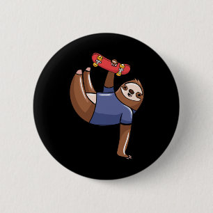 Lustiges Faultier Skating Liebhaber-Geschenk Skate Button
