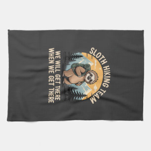 Lustiges Faultier Wander T-Shirt_2 Geschirrtuch