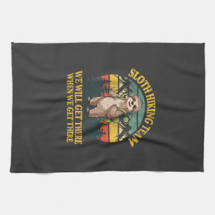 Lustiges Faultier Wander T-Shirt Geschirrtuch