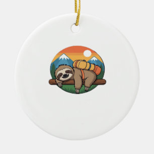 Lustiges Faultier Wandern Klassisches T-Shirt_1 Keramik Ornament