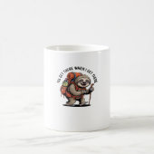 Lustiges Faultier-Wanderteam - Langsam und Beständ Kaffeetasse (Mittel)