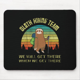Lustiges Faultier-Wanderteam Retro-Vintage-Faultie Mousepad