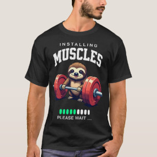 Lustiges Faultier-Workout-Turnhallen-Fitness-Kraft T-Shirt