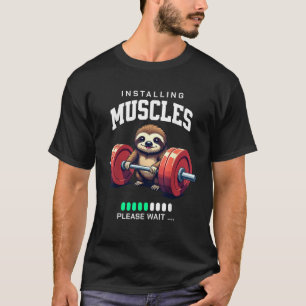 Lustiges Faultier-Workout-Turnhallen-Fitness-Kraft T-Shirt