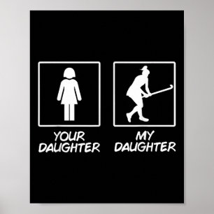 Lustiges Feldhockey Mädchen Tochter Mutter Vater S Poster