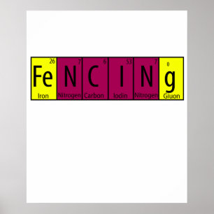 Lustiges Fencing T-Shirt I Periodische Elemente Ne Poster