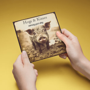 Lustiges Ferkel Schweinchen und Küsse Valentinstag Feiertagskarte