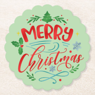 Lustiges festliches Frohe Weihnachten Feiertagsdes Untersetzer