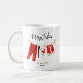 Lustiges Festliches Weihnachtsmanns Wäscheleine Kaffeetasse (Links)