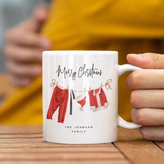 Lustiges Festliches Weihnachtsmanns Wäscheleine Kaffeetasse