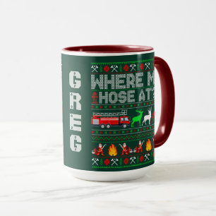 Lustiges Feuerwehr-Weihnachtsdesign Tasse