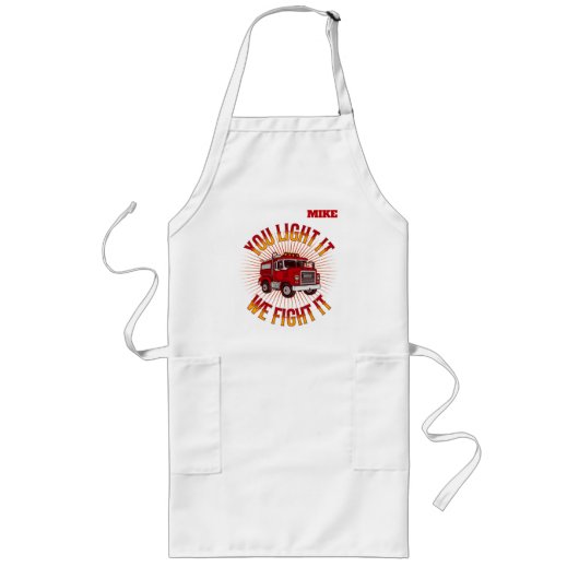Lustiges Feuerwehrhaus-Kochen Lange Schürze (Vorne)